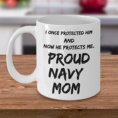 מתנות לאמא חיל הים - הגן עליו פעם ועכשיו הוא מגן עלי. אמא חיל הים הגאה - ספל קפה לבן של אמא חיל הים, כוס תה