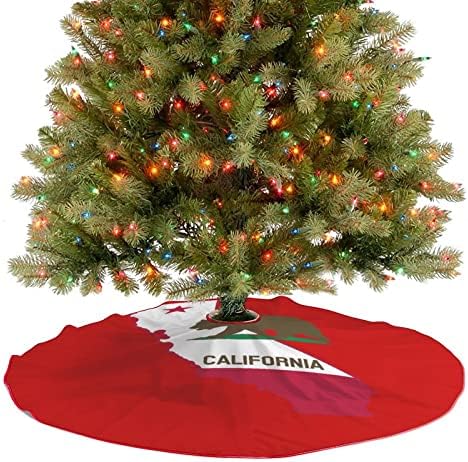 מפת דגל המדינה בקליפורניה חצאית עץ חג המולד וינטג 'קישוטי חג המולד קישוטי חג המולד למסיבת השנה החדשה לחג