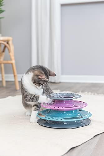 טריקסי לתפוס את כדורי מעגל מסלול, אינטראקטיבי חתול צעצוע, חתול, ועכבר משחקים