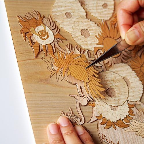 ערכת אמנות מעץ קינובה קיהארי חמניות מיוצרות ביפן