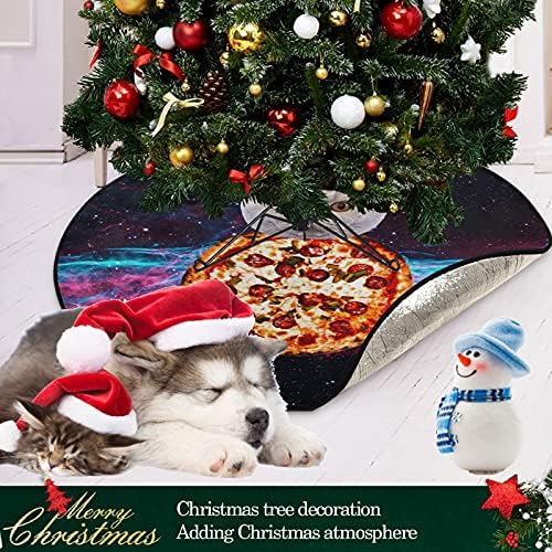 ViseSunny עץ חג המולד מחצלת חתול פיצה גלקסי עץ עץ מחצלת מגן רצפה סופג