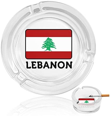 דגל מאפרות זכוכית לבנון לסיגריות זבל אטום רוח יכול להדפיס מגשי אפר מפוארים לשימוש במלון פטיו למשרד ביתי