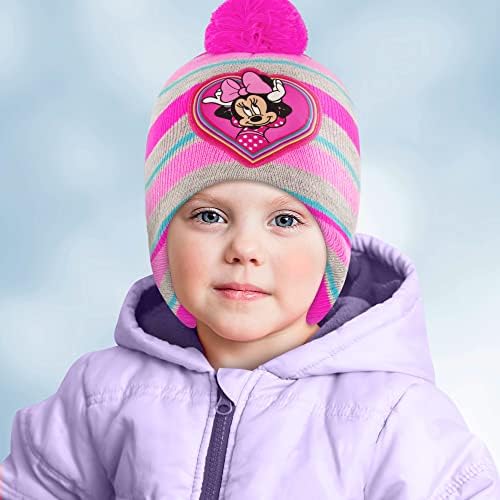 דיסני בנות מיני מאוס פעוט ילדה חורף וכפפה סט כפת כובע, מיני מאוס, 2-4 ט ארהב