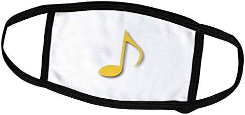 3drose InspirationzStore עיצובים לאמנות מוסיקה - תו צהוב השמיני הערה למוזיקה על לבן. קוואבר מוזיקלי מואר יחיד
