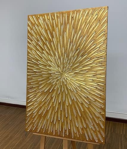 ציורי אמנות 8 יוקי-מרקם כבד עבה אמנות קיר מופשטת פרחי זהב תמונה יצירות אמנות מודרניות ציור שמן 3 תמונות בהירות שיפוע