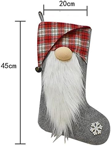 גרבי חג המולד של Leeko, 2 יח '18' 'סנטה גנום שוודי טומט מחזיקי גרבי חג המולד עם לולאה תלויה, מתנות ממתקים גרב גרב לקישוטים