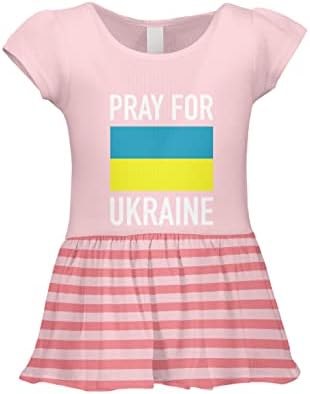 TCOMBO מתפלל לאוקראינה - שמלת צלעות תינוקות אוקראינה/פעוטות