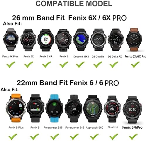 Buday 20 22 26 ממ Watchband for Garmin Fenix ​​6x 6 Pro 5 5xplus 3HR ירידה MK1 MK2 Enduro Silicone Band מהיר שחרור קל רצועת