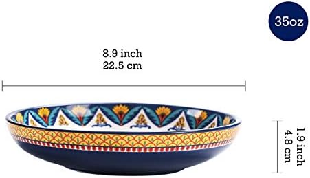 ביקו הוואנה קרמיקה 16 איחוד כלי אוכל, שירות ל -4, כולל צלחות ארוחת ערב בגודל 11 אינץ ', צלחות סלט 8.75 אינץ