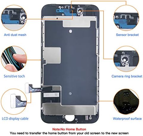 דיקיטפל לאייפון 8 / סה 2020 החלפת מסך דור 2 שחור, הרכבה מלאה דיגיטייזר מגע עם כלי תיקון עבור א2275, א2298, א2296.עם עמיד למים