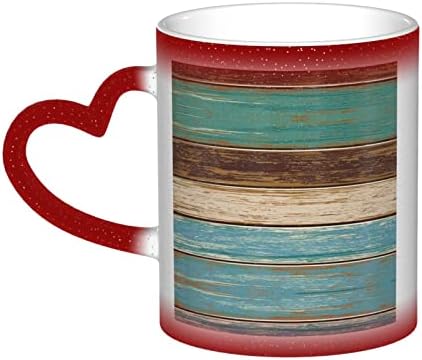 אסילו כפרי עץ קרש קפה קסם ספלי-חום רגיש אישית צבע שינוי כוסות בשמיים,מתנת יום הולדת