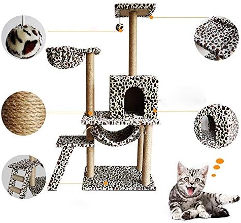 טונפופ חתול עץ דירה רב שכבתי חתול טיפוס מסגרת חתול שחיקה טופר עם חתול נטו בית שריטה עמיד חתול עץ גרם
