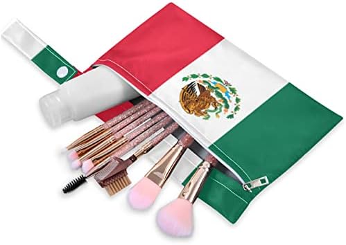 ZZXXB דגל מקסיקו שקית רטובה אטומה למים חיתול בד לשימוש חוזר תיק יבש רטוב עם כיס רוכסן לטיול בריכת חוף כושר