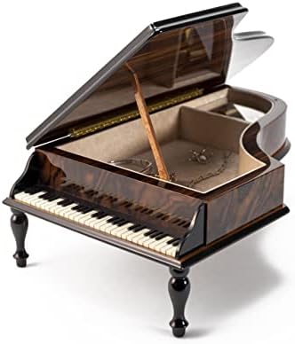 עץ בעבודת יד מוסיקה מוסיקה ושיבוץ פרחוני 30 פתק קופסת תכשיטים לפסנתר פסנתר - אייר דו טורידור