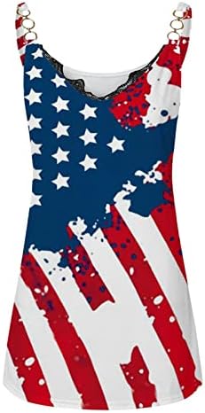 גופיות טנקים של חולצה 4 ביולי לנשים דגל אמריקאי קיץ קיץ מככב חולצת טש חולצה ללא שרוולים מפוספסים