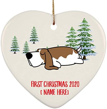 שם מותאם אישית שנה בהתאמה אישית כלב באסט עצלן שינה ראשונה 2023 קישוטי עץ חג המולד מתנות שנה חדשה 2024 קישוטים