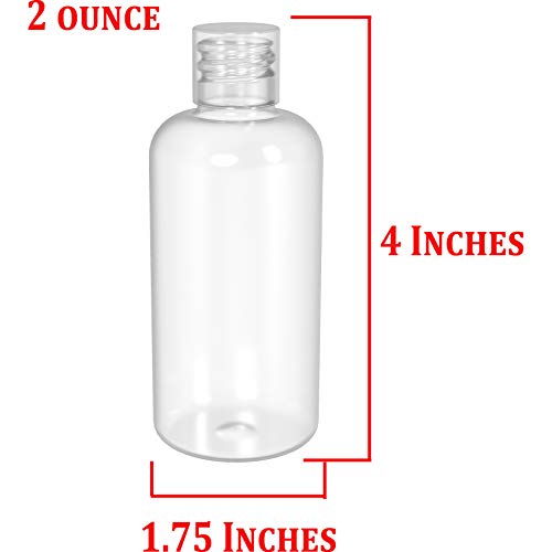 בקבוקי פלסטיק 2 גרם עם מרסס - בקבוקי חיטוי יד ריקים, בקבוקי נסיעות למוצרי טיפוח - 2oz מיכל חיטוי יד - בקבוק נסיעות