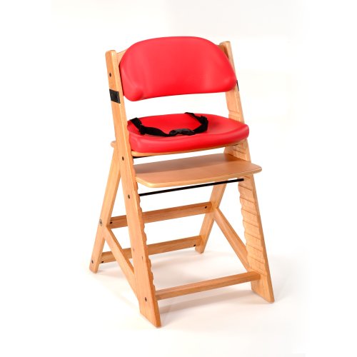 קיקארו גובה ימין ילדים גבוהה כיסא עם נוחות כריות, טבעי / דובדבן