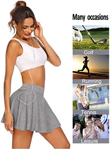 COORUN נשים קפלו חצאיות טניס עם מכנסיים קצרים וכיסים אתלטיק סקורט לאימון ריצת ספורט גולף
