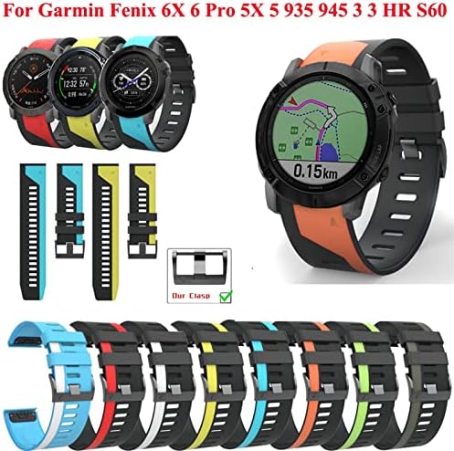 Bdnjn 22 26 ממ רצועות שעון מהיר של QuickFit עבור Garmin fenix 7 7x סיליקון Easyfit Watch Watch