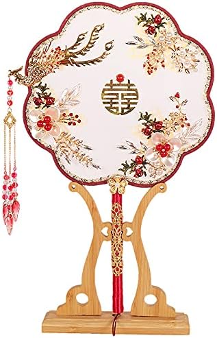 אלברט בעבודת יד קבוצת מתנות סינית מעריץ שמונה עלי כותרת שישה רוח עתיקה מחזיקת פרחים סגסוגת חתונה סגורה