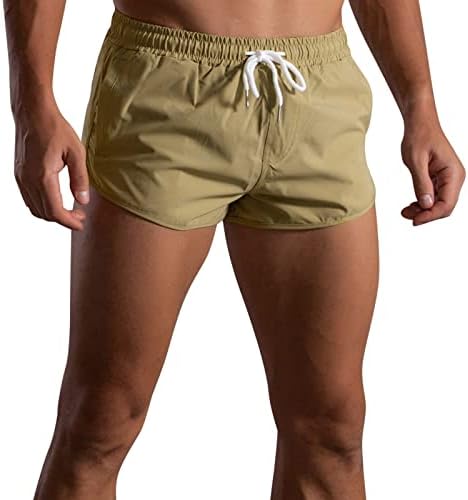 מכנסיים קצרים מזדמנים של Wocachi לגברים 5 אינץ 'חריץ מטען קדמי שטוח צ'ינו מכנסיים קצרים קיץ אימון אימון קשת דק קשת