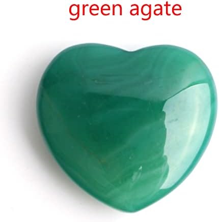 Seewoode AG216 1PC גביש טבעי צורת לב תליון ירוק אבן אבן חן שרשרת רייקי ריפוי קולקציית מתנה אהבה מתנה מתנה
