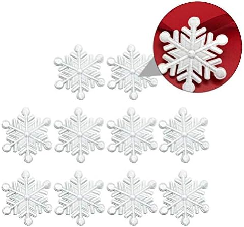 Bestoyard 20 יח 'טלאים רקומים חג המולד ברזל פתית שלג על אפליקציות חג המולד תפור על תגי בד DIY לחג המולד