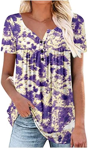 Comigeewa נערה נער קרוואק צוואר הנלי טיז כפתור טרקלין מטה חולצות טירט חולצות שרוול קצר חומצה חומצה שוטפת פסים 2023