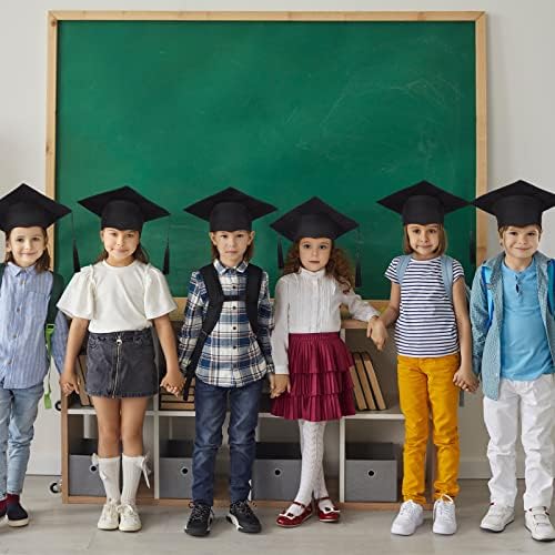 סיווי 12 יחידות 10.2 אינץ ילדים סיום כובע עם ציצית תלמיד אלסטי מתכוונן שחור סיום כובע כובע עבור ילד