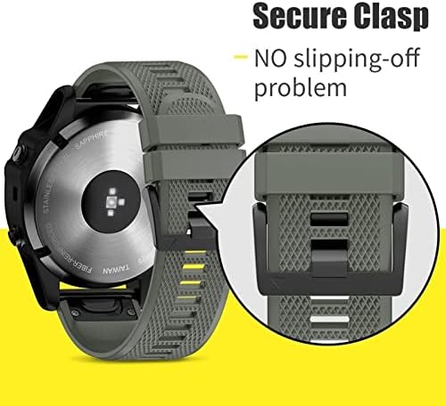 Tioyw Sport Silicone Watchband רצועת כף היד עבור Garmin Fenix ​​7 7x 6x 6 Pro 5x 5 Plus 3HR 22 26 ממ EasyFit