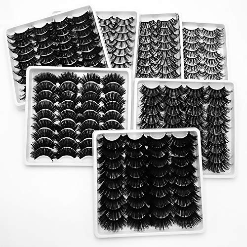 AMSDCN חדש 18 פירי ריסים רכים שיער מינק שיער שווא ריסים 20 ממ-25 ממ ריסים תלת מימדיים דרמטיים ארוכים ומבולגנים ריסים טבעיים