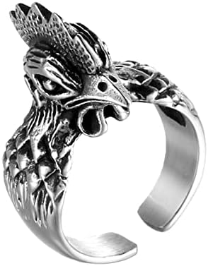 אמצע טבעות סט חידוש יצירתי תרנגול טבעת רטרו אישיות גלגל המזלות זכר פתוח טבעת נוער ילד טבעות