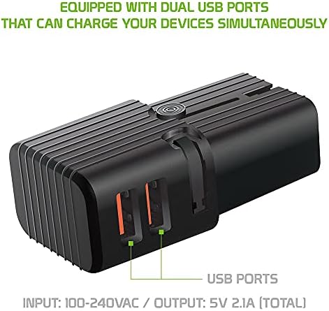 מתאם USB אוניברסלי כפול עובד עבור Dell XPS 13-9001SLV עבור כוח עולמי ונסיעות בין ארהב/איחוד האירופי/CN/AUS/NZ/בריטניה