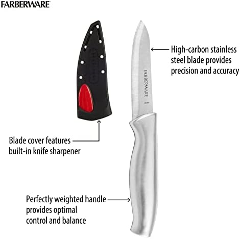 סכין קילוף מחודדת עצמית של כלי חרס, 3.5 אינץ', נירוסטה