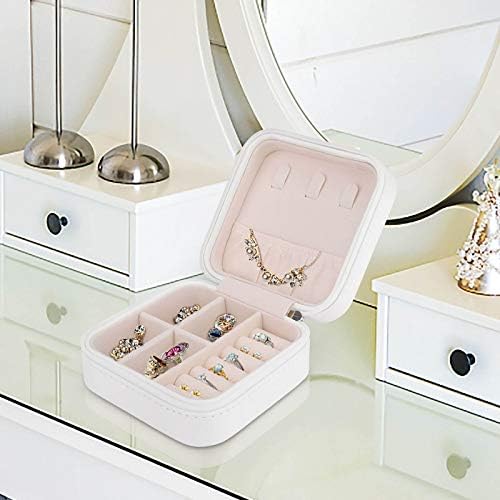 ציוד עתיק כיס כיס דפוס תכשיטים קופסת תכשיטים PU עור תכשיטים ניידים מארגן מארגן מארגן קופסאות אחסון קופסאות