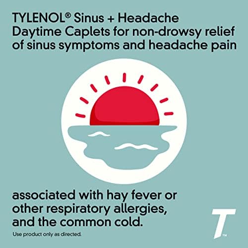 סינוס תילנול + כאב ראש בשעות היום שכבות הקלה ללא צנח, אצטמינופן 325 מג ', סחרור באף ללחץ סינוסים, כאב ראש והקלה על עומסי האף,