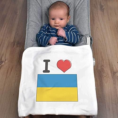 Azeeda 'אני אוהב את אוקראינה' שמיכה / צעיף כותנה כותנה