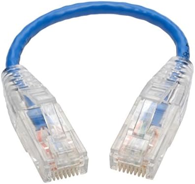 Tripp Lite Cat6 Gigabit נטול נטול נטול כבל UTP דק מעוצב Rj45 m/m כחול 6in 6