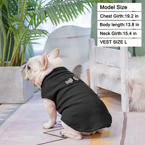 Beautyzoo כלב פליס סוודר סוודר חורף ז'קט לכלבים קטנים ובינוניים עם רצועה של טבעת רצועה קפוצ'ון מעיל מזג אוויר קר עבור XS