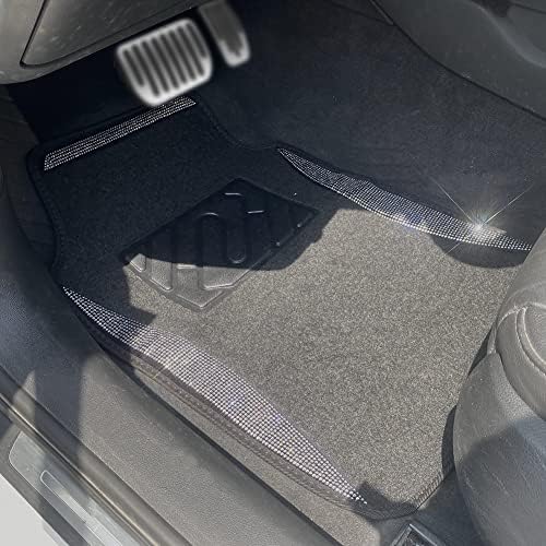 מחצלות רצפת ריינסטון של בלינג למכוניות, שטיח נצנצים של יהלום אוניברסלי אנטי-החלקה לרכבים לרכבים