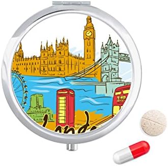 בריטניה בריטניה לונדון גלולת מקרה כיס רפואה אחסון תיבת מיכל מתקן