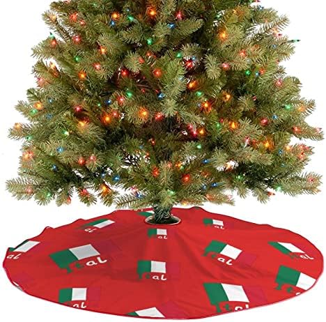 דגל איטלקי עץ חג המולד חצאית רכה קטיפה אדומה מכוסה למסיבת חג המולד קישוטים חגיגיים