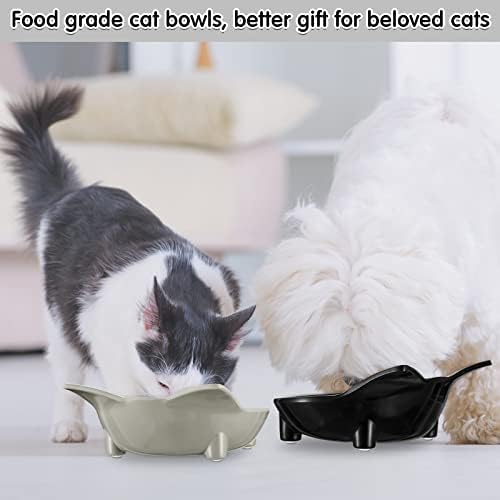 6 יחידות חתול קערות החלקה חתול מזון קערה לחיות מחמד מזון קערות הפגת מתחים של זיף עייפות רדוד חתול מים קערת עבור גור חתולים