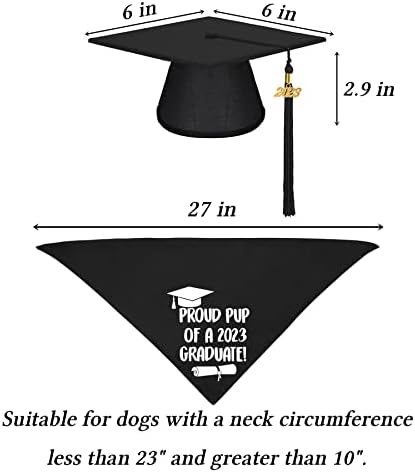 כלב סיום כובע בנדנה, סיום כלב כובע עם 2023 גדילים כלב סיום תלבושות מתנות סיום בנדנה עבור קטן בינוני גדול כלבים