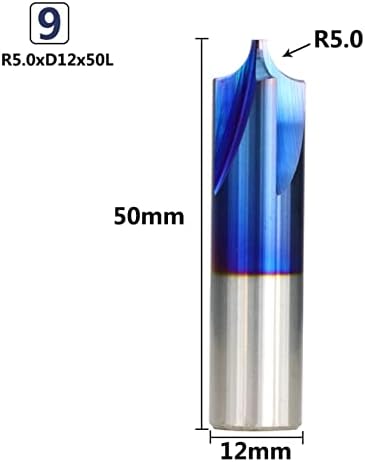 Gruni Carbide End R0.5-R5.0 ציפוי כחול מצופה סיבוב סיבוב רדיוס למכונה 1 pcs