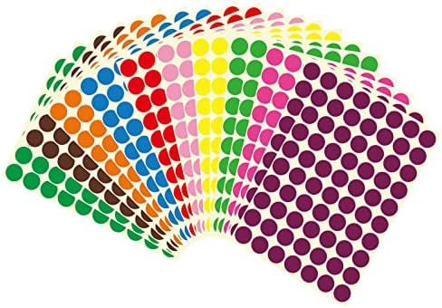 1400 יחידות צבע קידוד תוויות דוט נשלף תוויות 10 צבע סגנון עגול צבעוני דוט מדבקות תוויות צבעוני קידוד תווית מדבקה