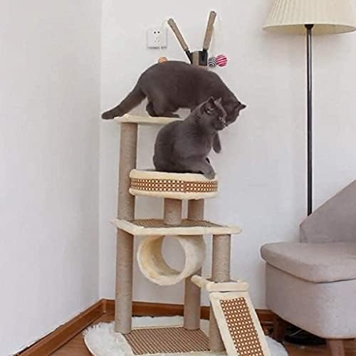 חתול עץ גרוד חתול מגדל חתול עץ חתול צעצוע נמר חתול טיפוס מסגרת חתול טיפוס מדףגדול חתול קפיצות פלטפורמה חתול טיפוס מסגרת