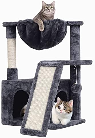 עץ חתול סיאנדלבי לחתולים מקורה, ריהוט בית חתולים מודרני עם עמודי גירוד