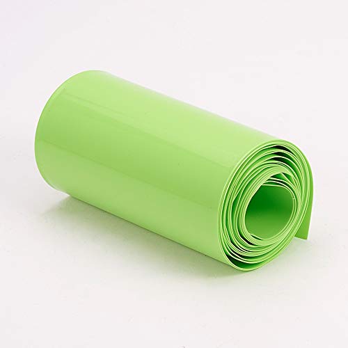 Bettomshin פרי ירוק PVC חום מכווץ צינורות 6.56 רגל אורך 3.35 אינץ 'שטוח עבור 4 × 18650 סוללה 1 יחידות
